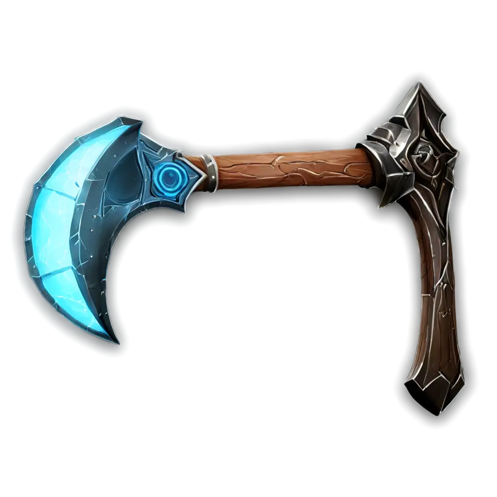 Glowing-Axe-Head-PNG-Image-with-World-of-Warcraft-and-Space-Age-Fusion