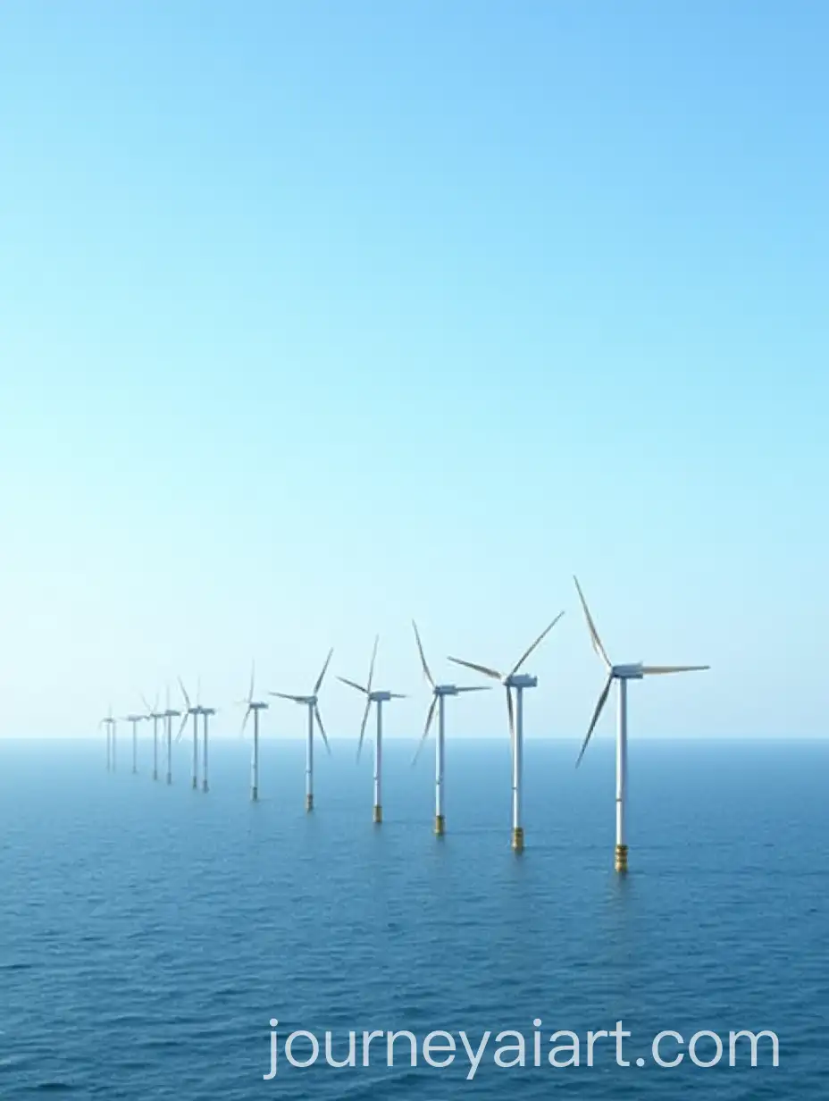 Row-of-Wind-Turbines-in-the-Sea-Under-Clear-Sky