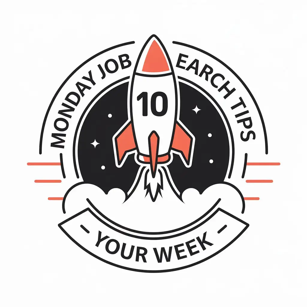 LOGO Design for Monday Job Search Tips to Kickstart Your Week Vector with Clean Modern Typography and Minimalist Symbol