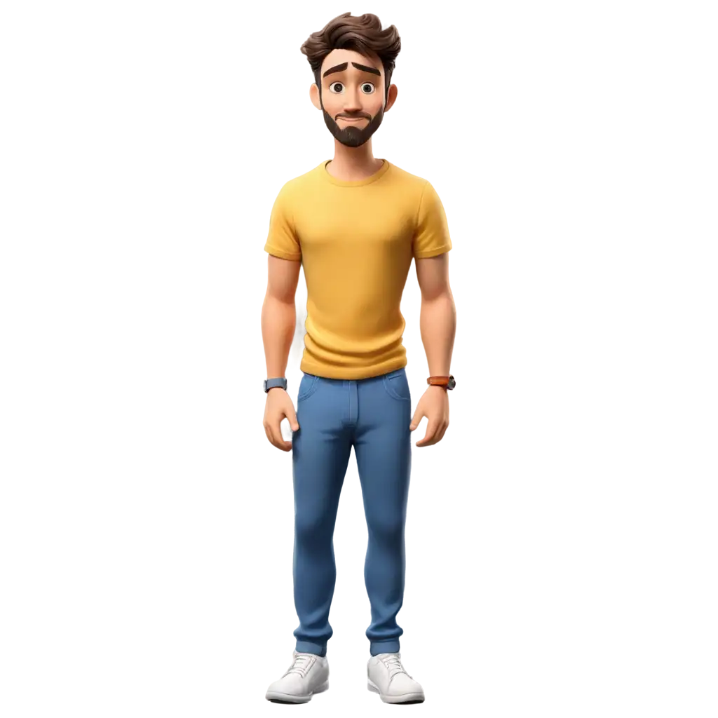 Sad-Adult-Male-Cartoon-PNG-Versatile-Design-with-Shirt-and-Long-Pants