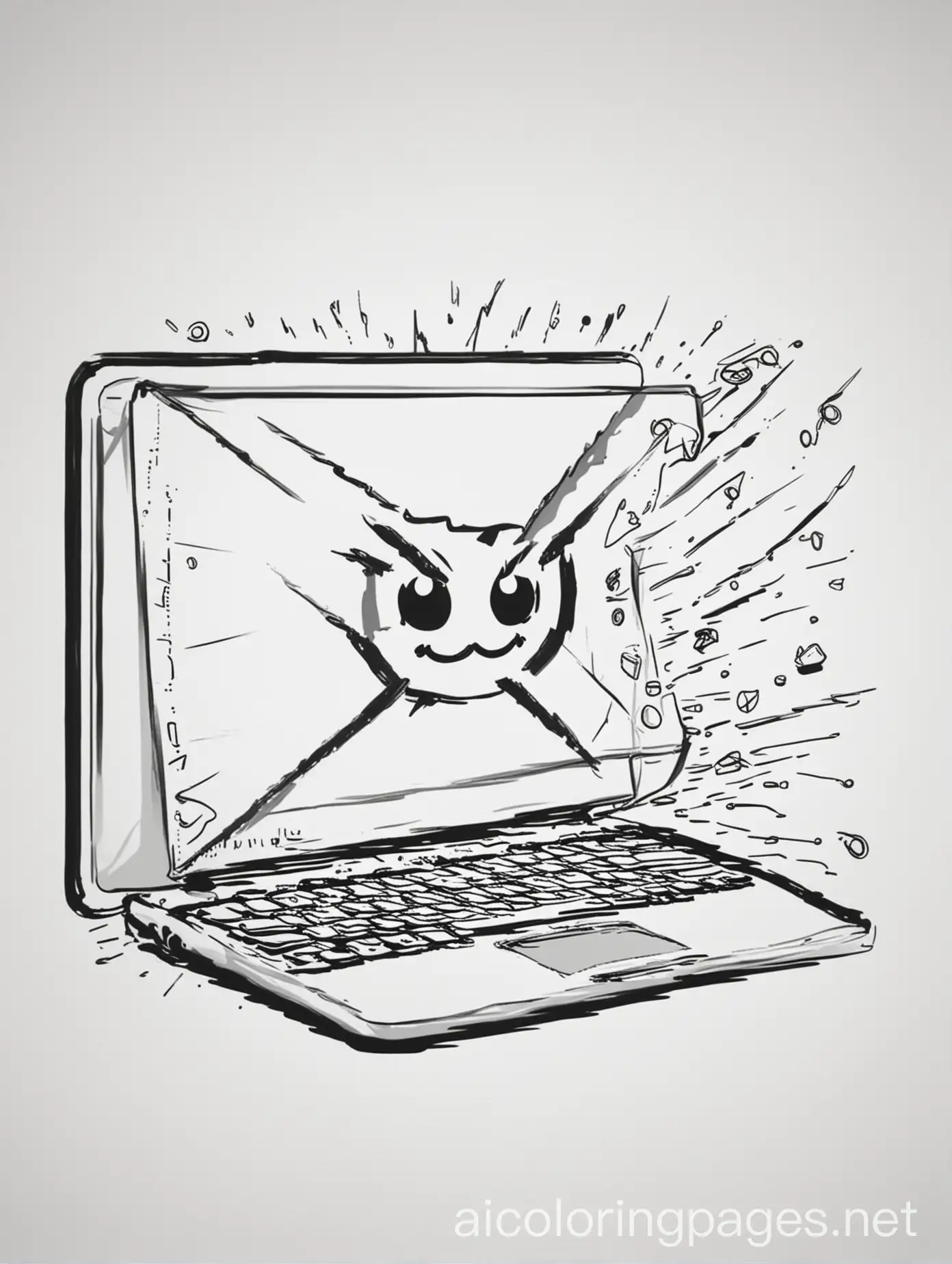 Coloring-Page-of-Computer-Virus-Email-Attachment