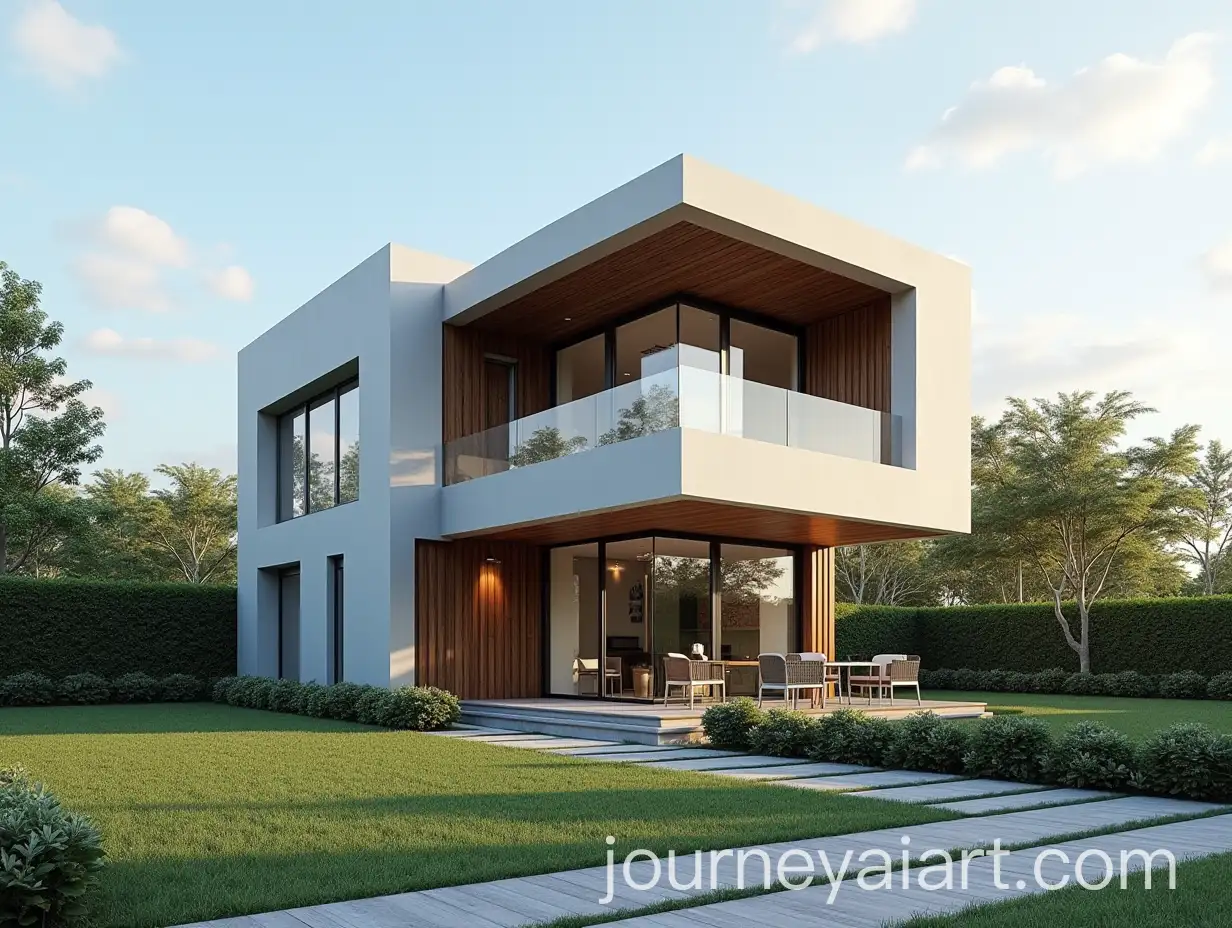 Standard-Tall-House-in-Brazil-with-Lush-Greenery-and-Bright-Sky