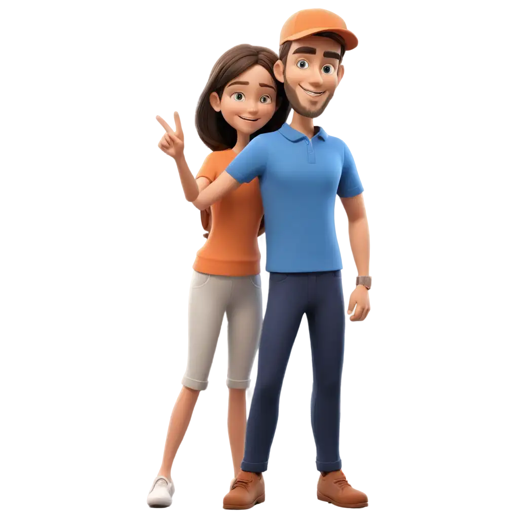 HighQuality-PNG-Image-of-Family-3D-Illustration-with-Navy-and-Orange-Shirts