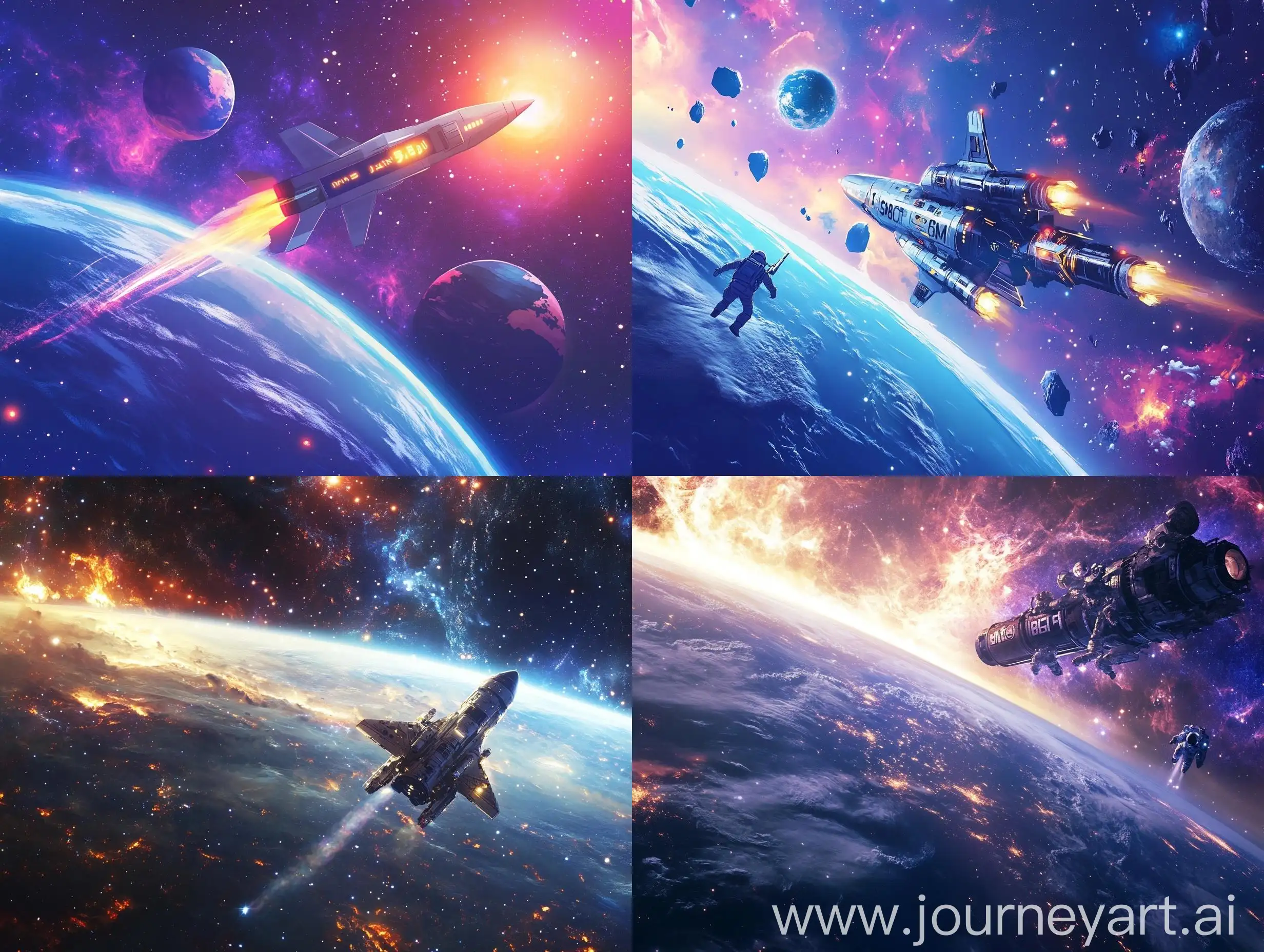 Fantasy-Space-Scene-with-Astronauts-and-Glowing-Company-Logo