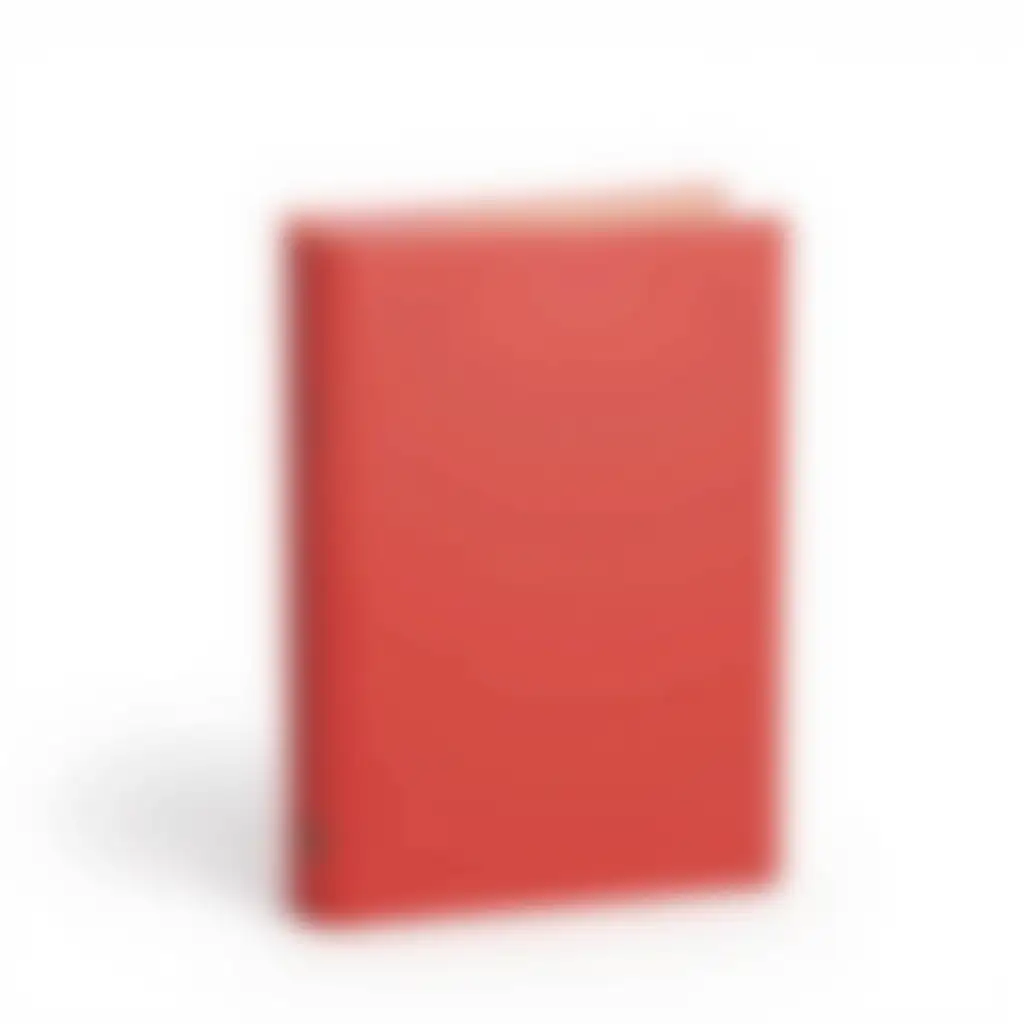 one book stands, book in red color, white background