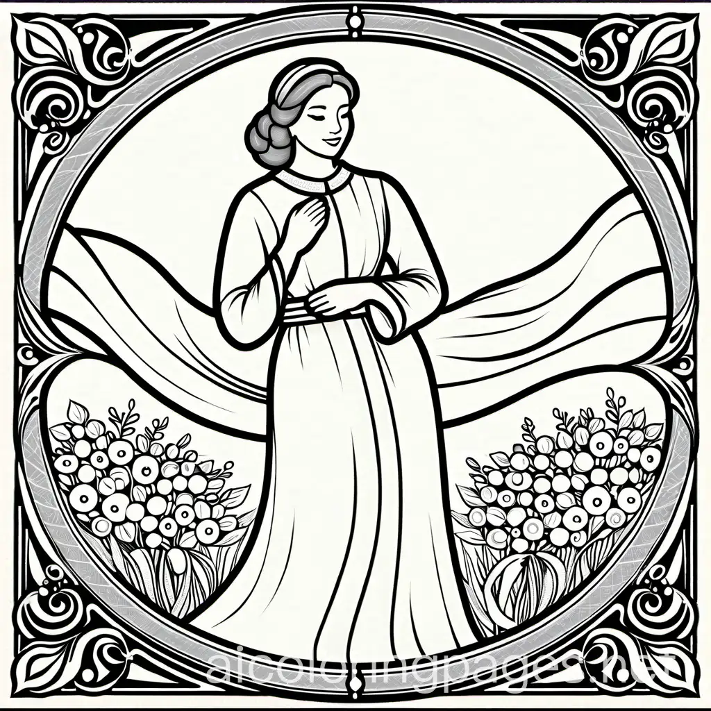 Coloring-Page-Woman-Dressing-Warmly-Clothed-Child