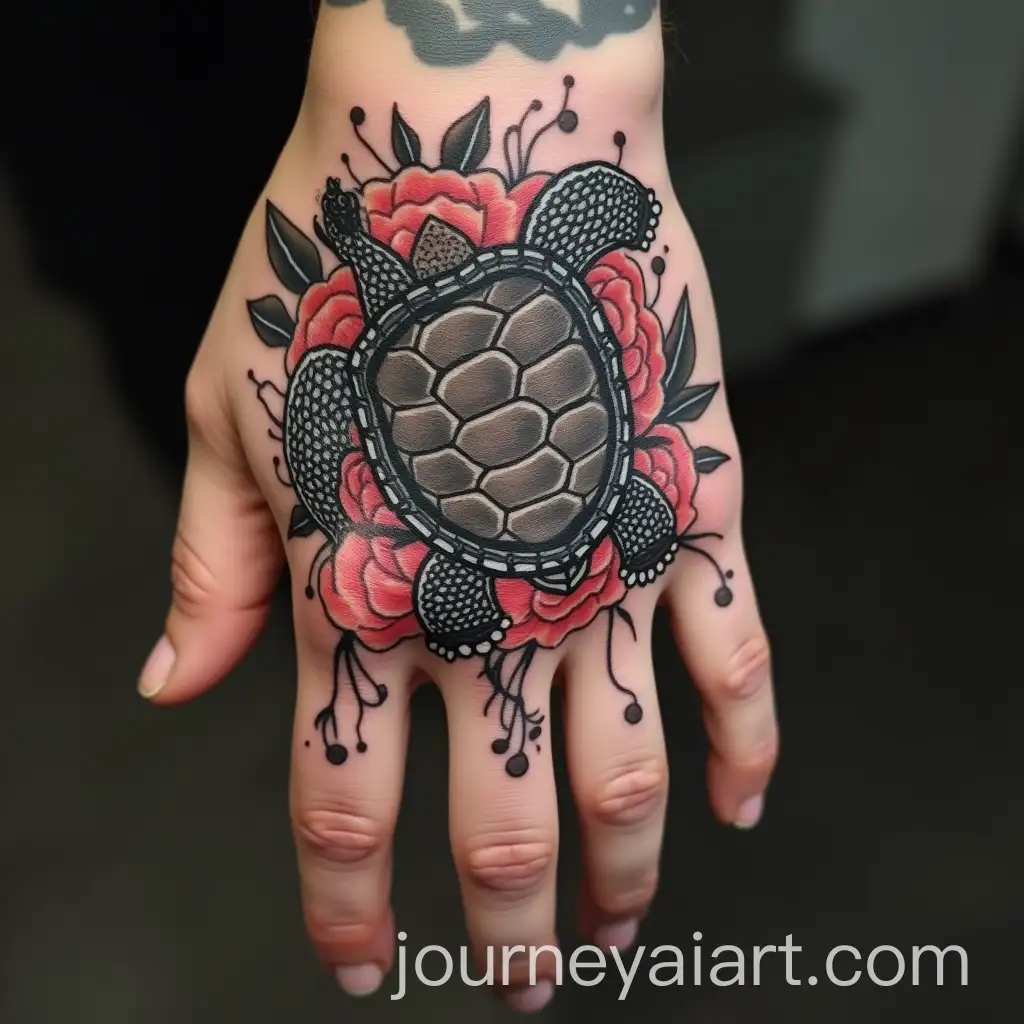 Intricate-Japanese-Turtle-Tattoo-on-a-Human-Hand