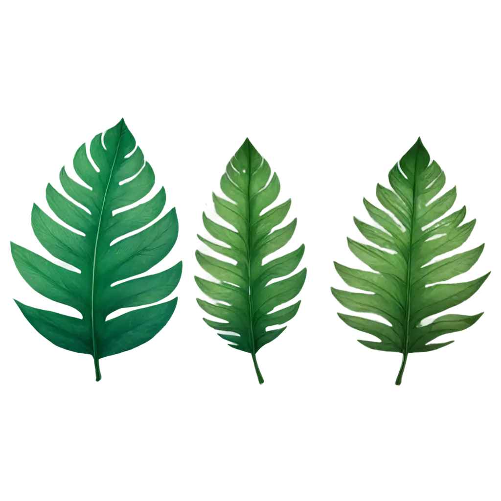 Green-Feather-Leaves-in-Illustrated-PNG-Image-Captivating-Nature-Artistry