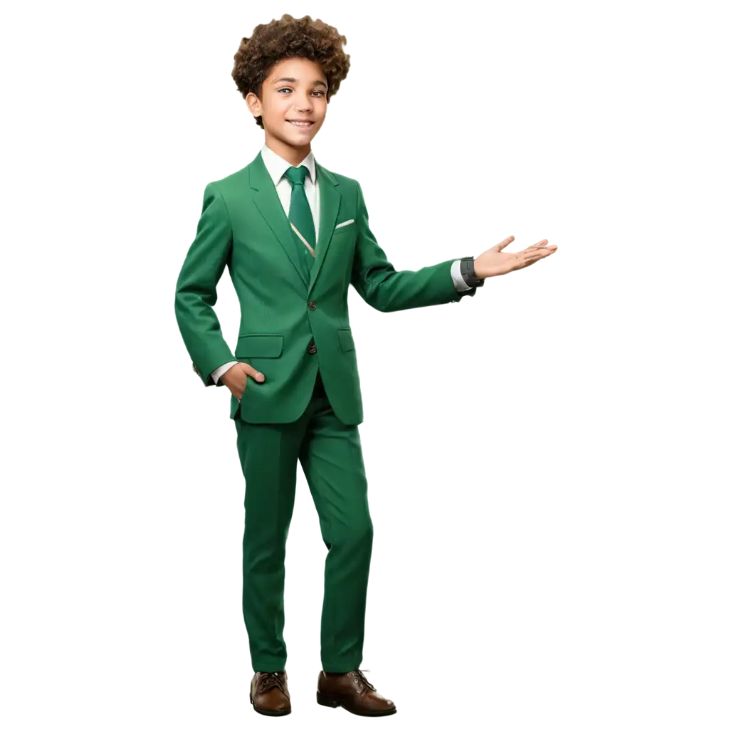 14YearOld-Boy-in-Green-Suit-Illustration-HighQuality-PNG-Image-for-Versatile-Use