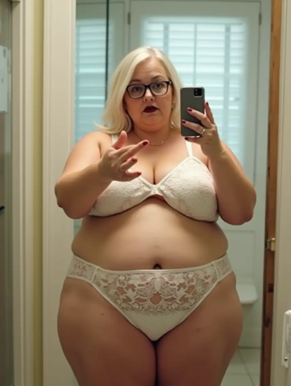 Obese-70YearOld-Woman-in-HiCut-Lace-Bikini-Underwear-Mirror-Selfie