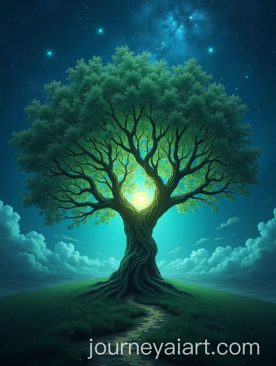 Dreamlike-Fantasy-Tree-Under-a-Starry-Sky