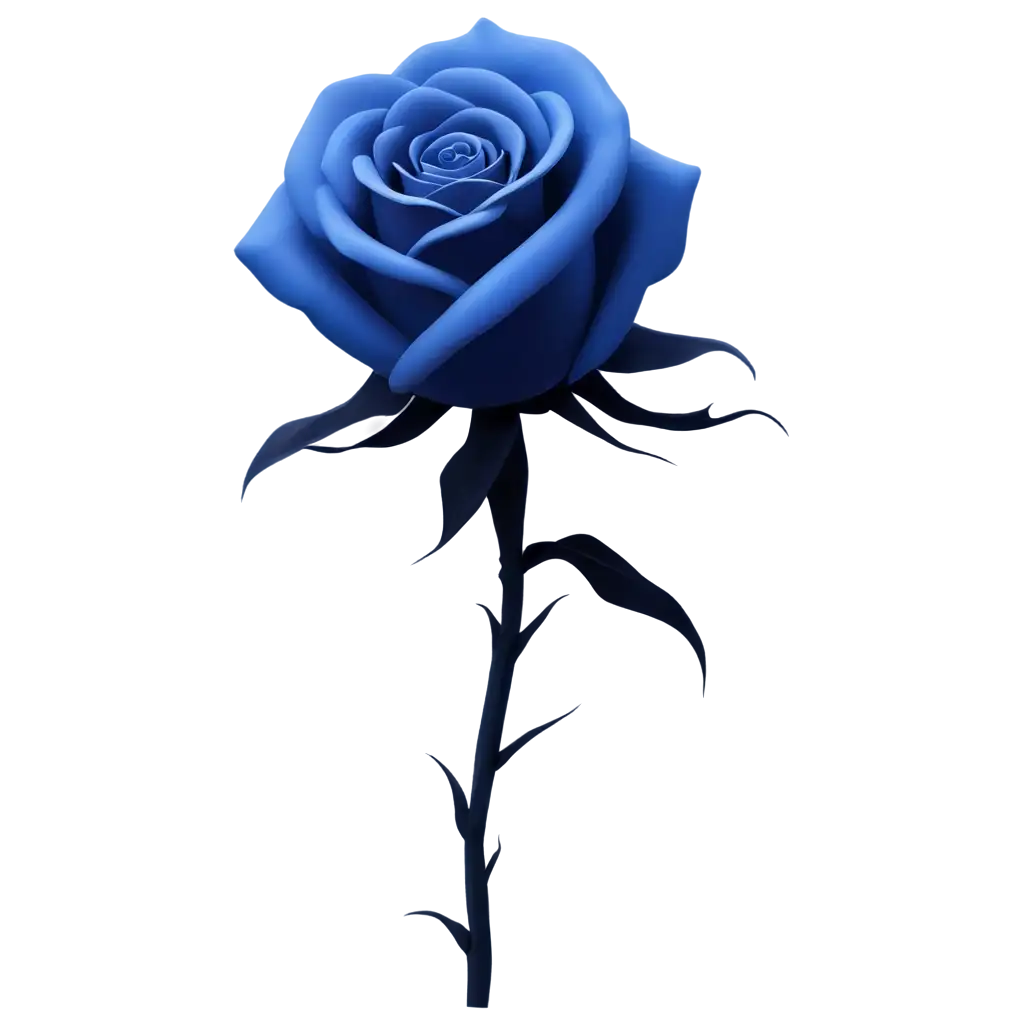 Minimalistic-Dark-Fantasy-Art-of-a-Blue-Rose-HighQuality-PNG-Image