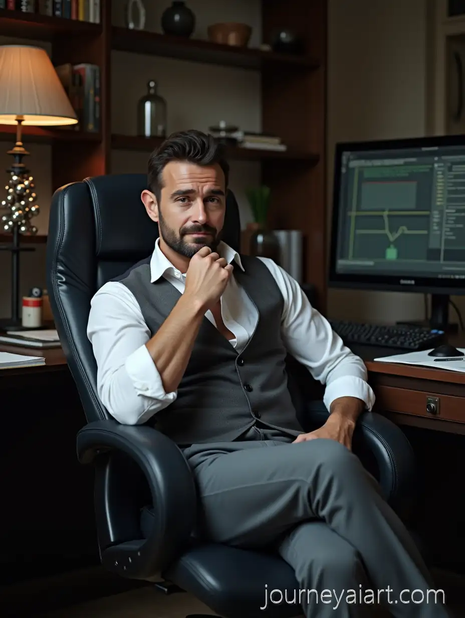 45YearScientist-in-Thoughtful-OfficeOld-Male-Scientist-Deep-in-Thought-in-Retro-Office-Setting