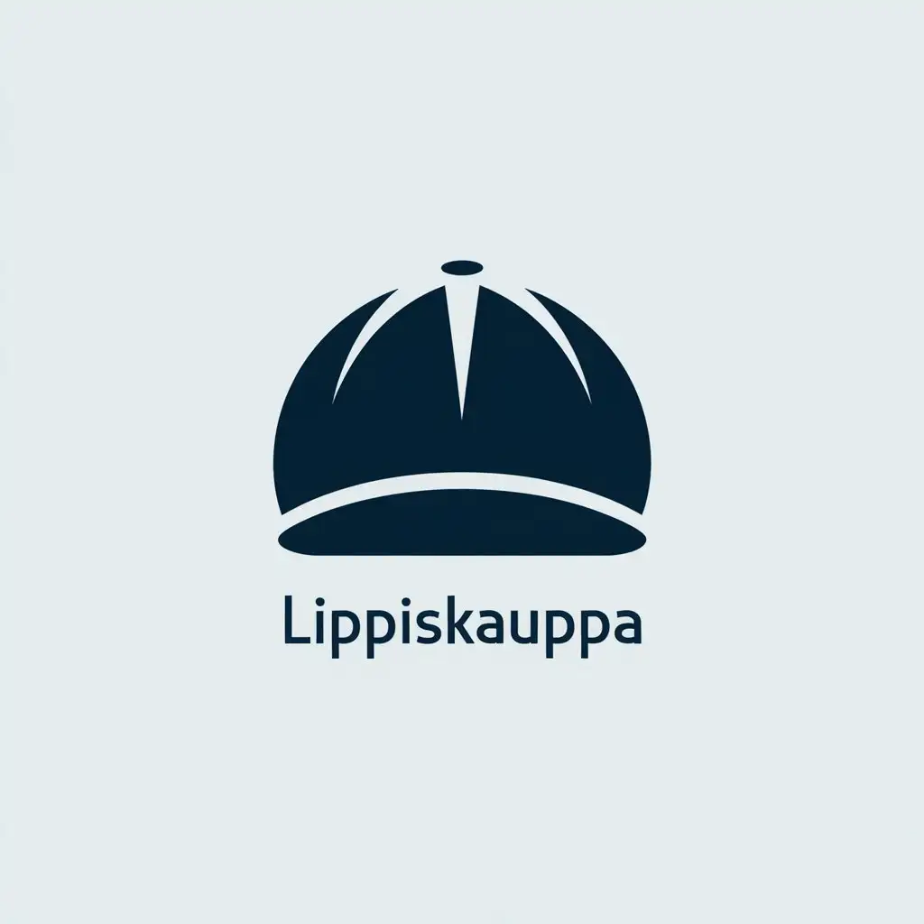 LOGO Design for Lippiskauppa Minimalist Blue Cap Icon with Domain Name