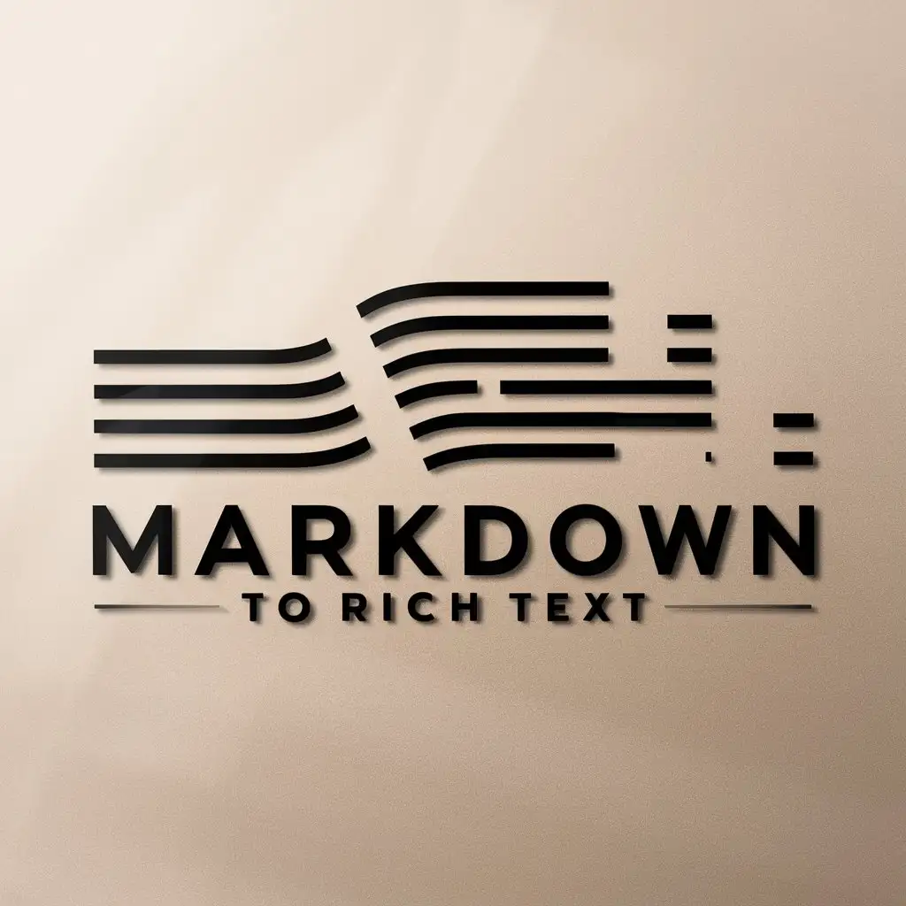 LOGO Design for Markdown to Rich Text River Water Symbol with Clear Background for Technology Industry