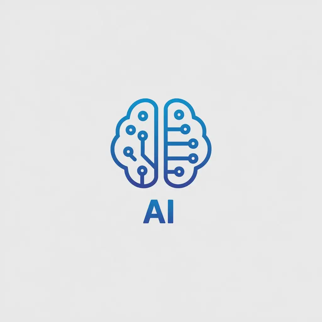 LOGO Design for AI Minimalistic Artificial Intelligence Symbol for Technology Industry with Clear Background