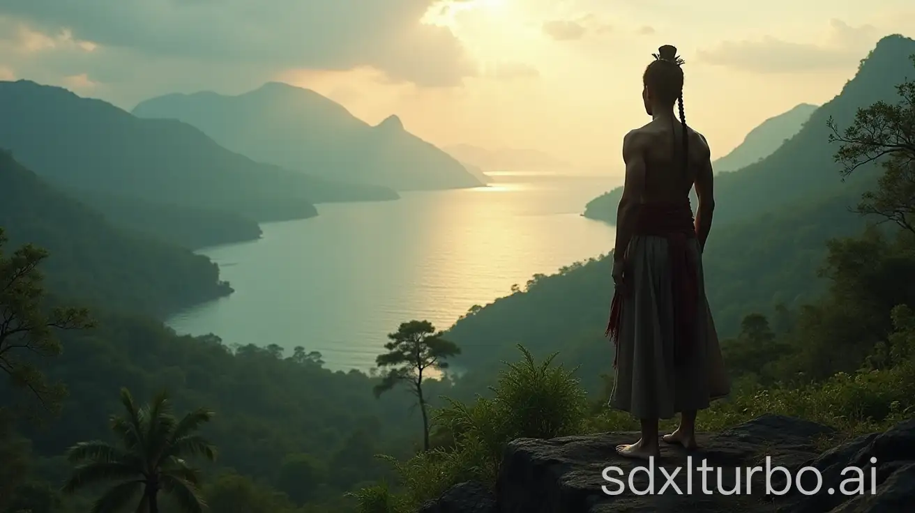 Ancient-Javanese-Prince-Betoambari-Gazing-at-the-Sea-from-a-Hilltop