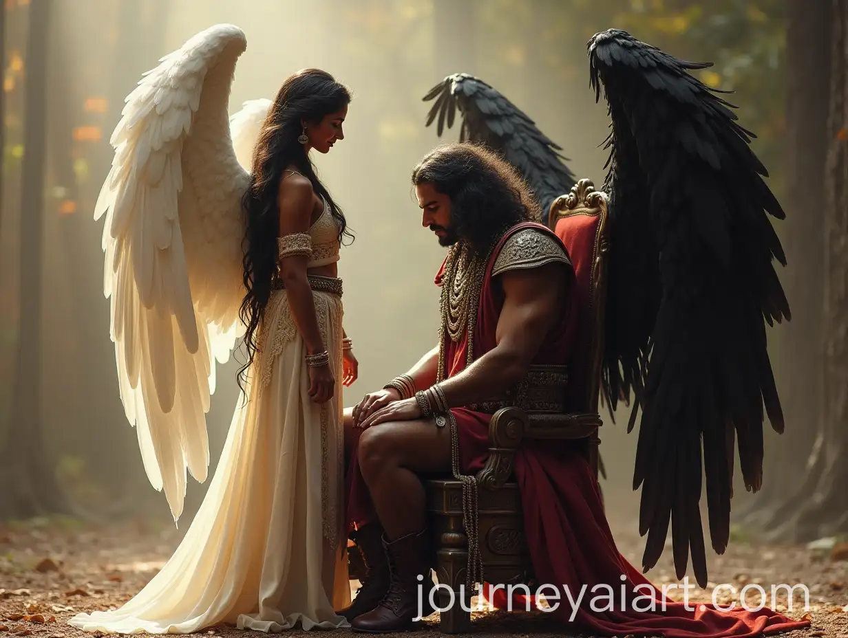 Realistic-Indian-Princess-and-King-with-Wings-Sitting-and-Standing