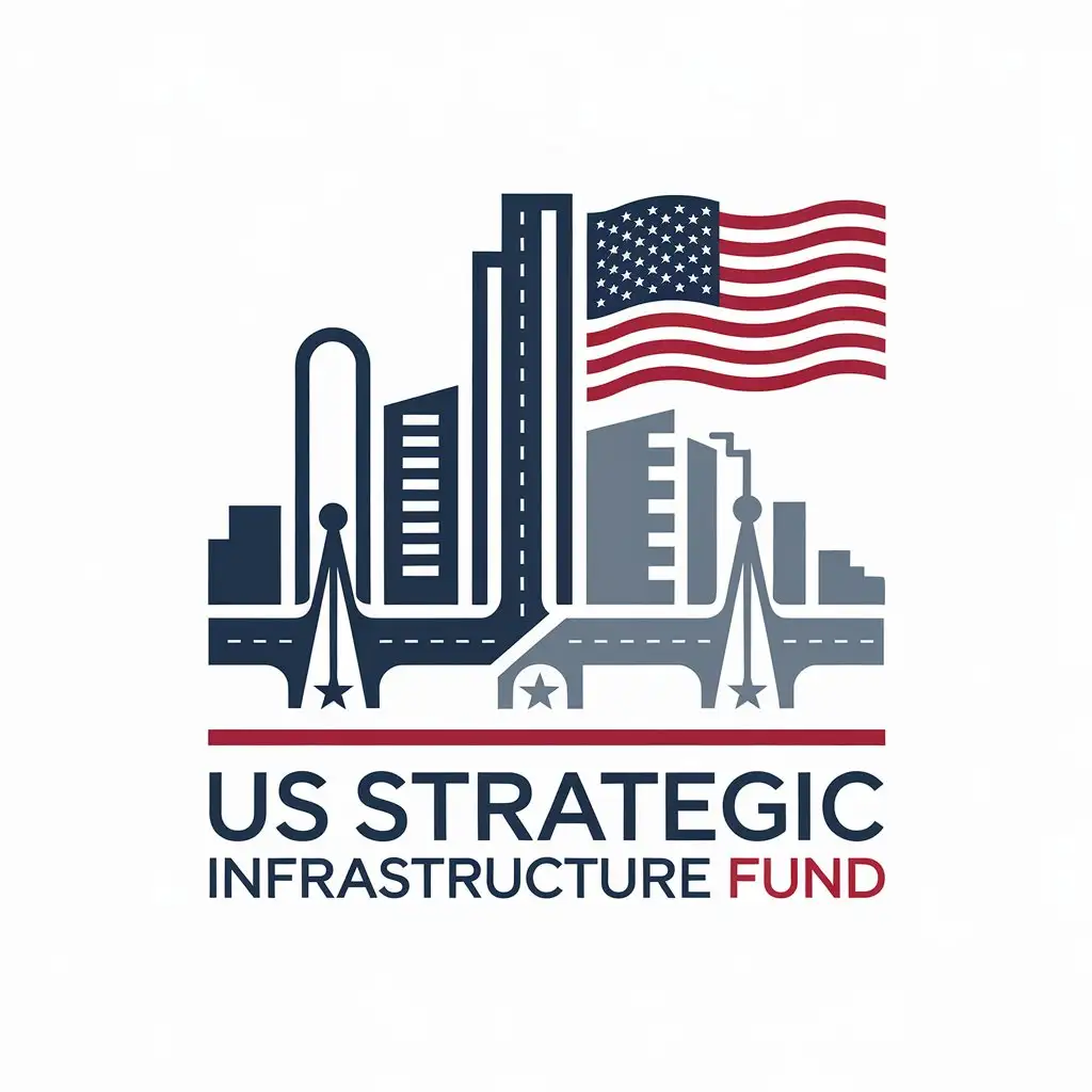 LOGO Design for US Strategic Infrastructure Fund Vector Logo Featuring Infrastructure and American Flag Theme