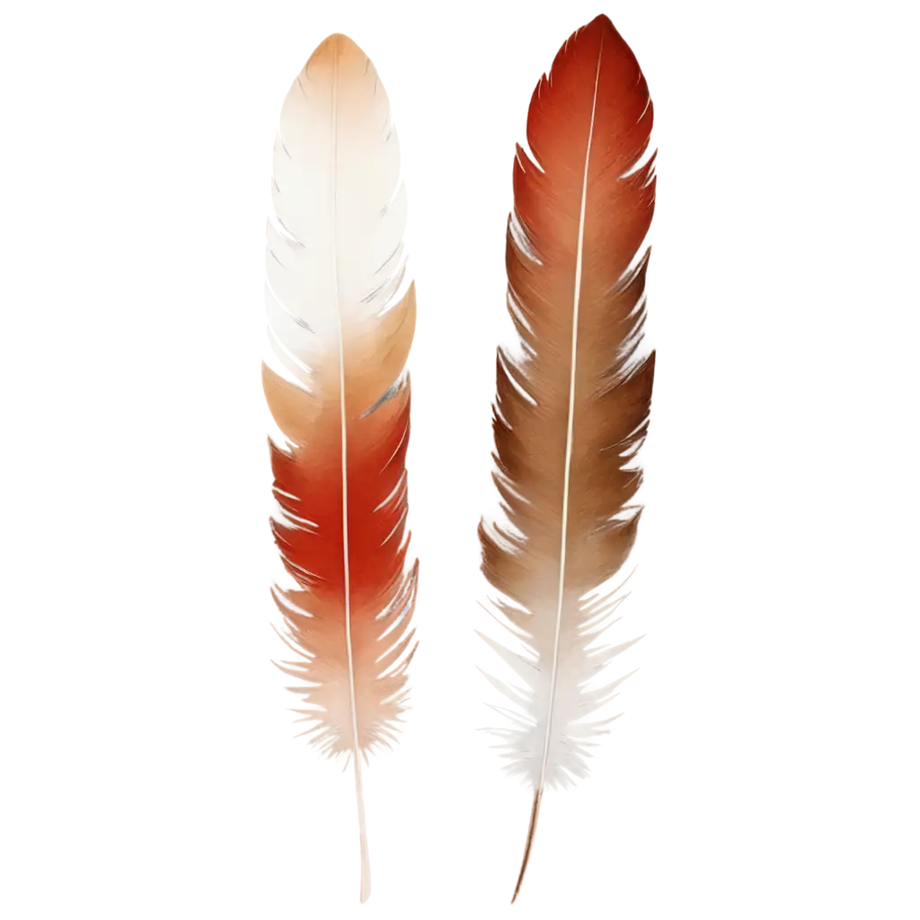 Feather-in-Red-Brown-and-White-Gradation-HighQuality-PNG-Image-for-Design-Projects