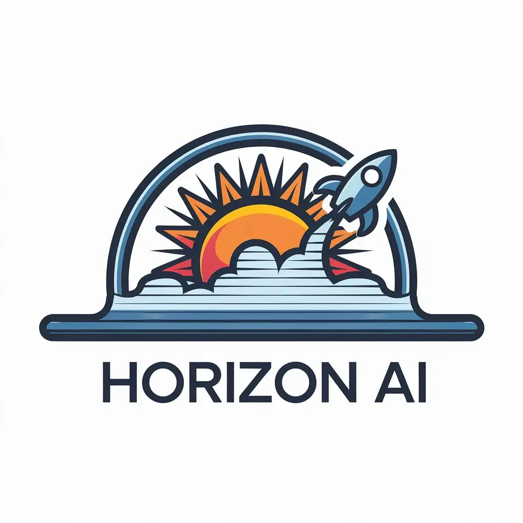 a vector logo design,with the text "Horizon AI", main symbol:Generate a logo for a company that helps businesses in the field of artificial intelligence,Moderate,be used in Technology industry,clear background