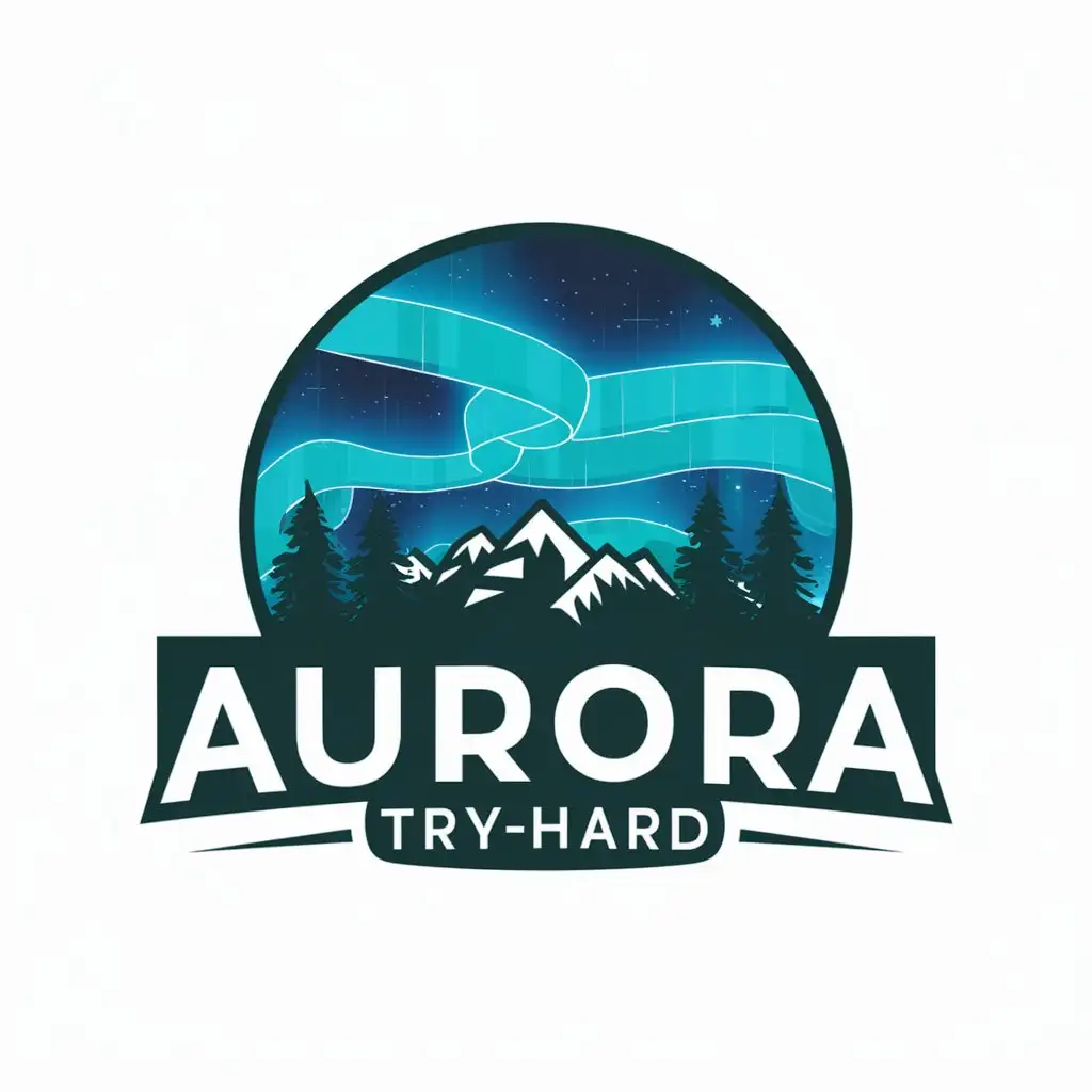 LOGO Design For Aurora TryHard Vibrant Northern Lights Symbol for Entertainment Industry