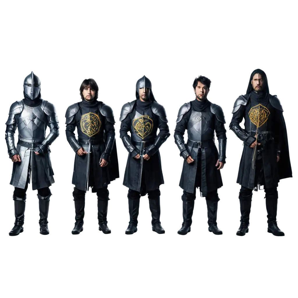 Eight-Knights-in-a-Row-PNG-Image-A-Bold-and-Dynamic-Representation-of-Medieval-Warriors