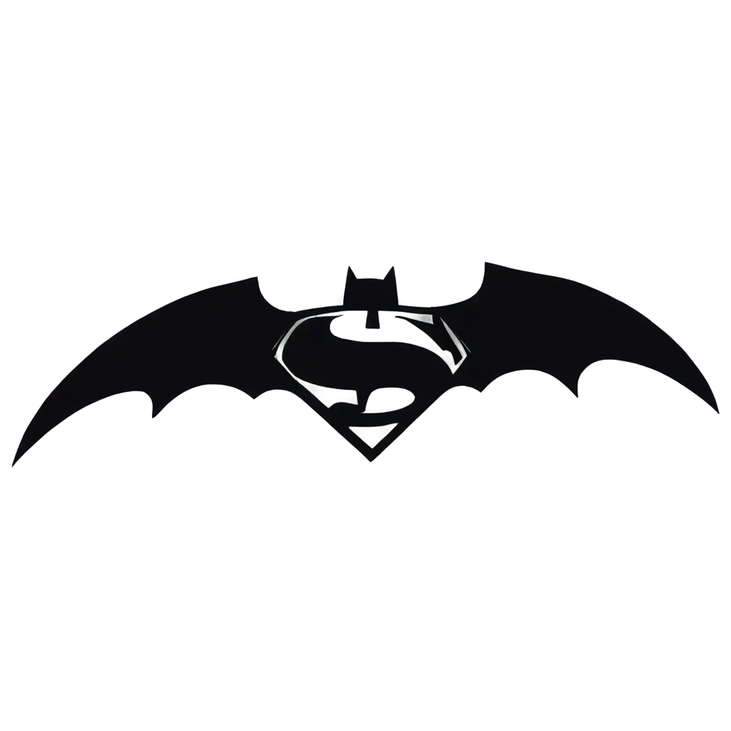 PNG-Image-of-a-Hybrid-BatmanSuperman-Logo-in-Black-Enhance-Your-Brand-Identity