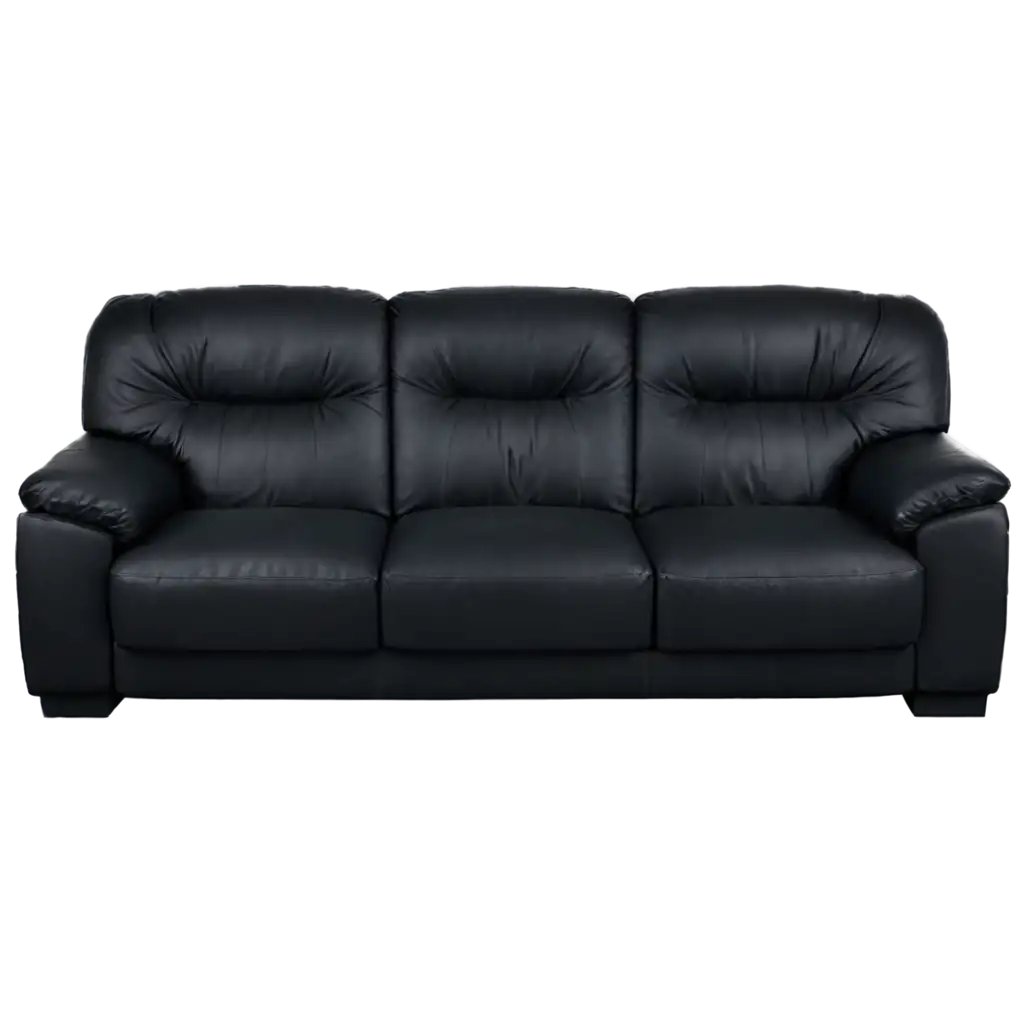 HighQuality-Black-Leather-Couch-PNG-Image-for-Versatile-Design-Use