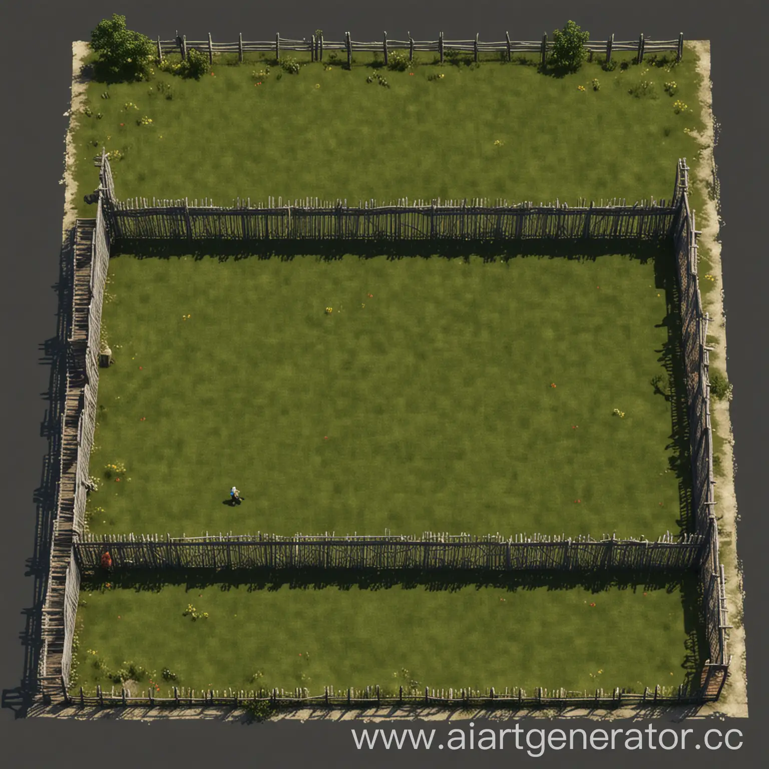 Aerial-View-of-2D-Sprite-Fence-in-64x64-Size