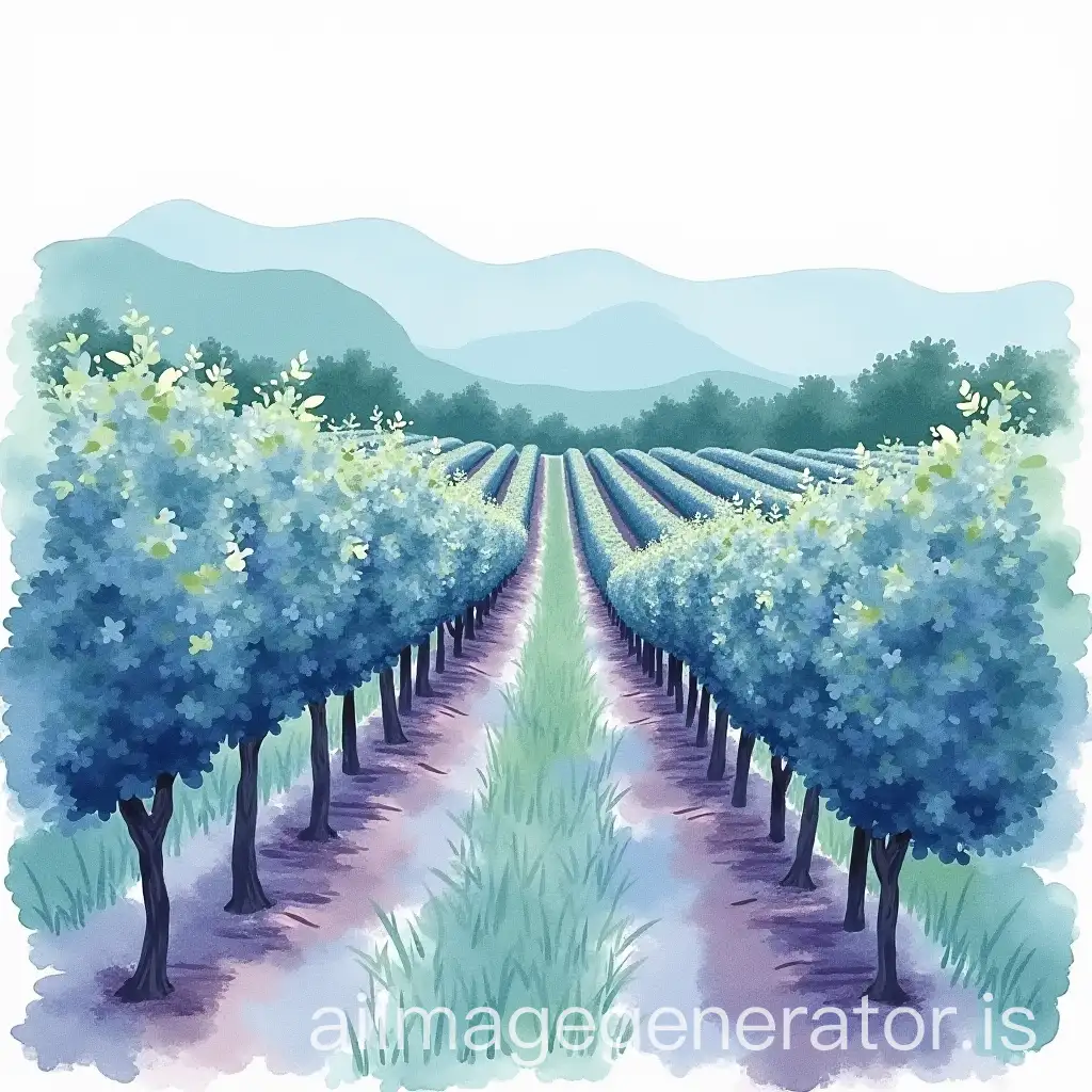 Rows-of-Vineyards-in-Watercolor-with-BlueGreen-and-Lavender-Hues