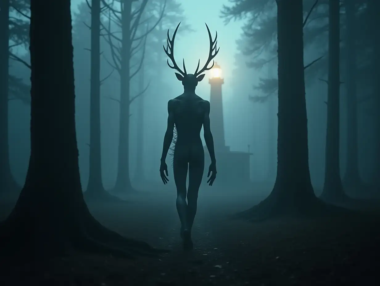 Psychological-Manipulation-Skinwalker-in-Foggy-Forest-with-Lighthouse