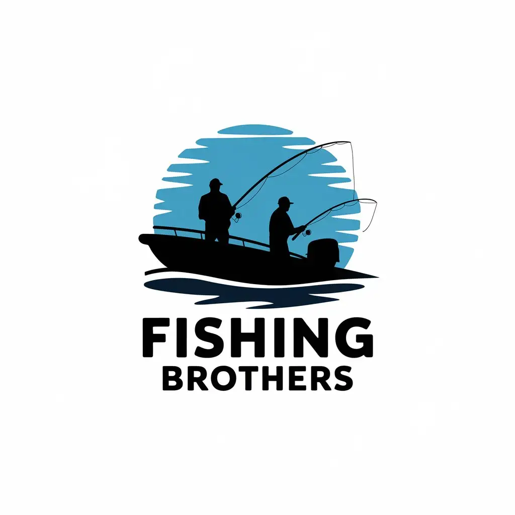 a vector logo design,with the text "fishing brothers", main symbol:fishing,sea,ocean,Moderate,clear background