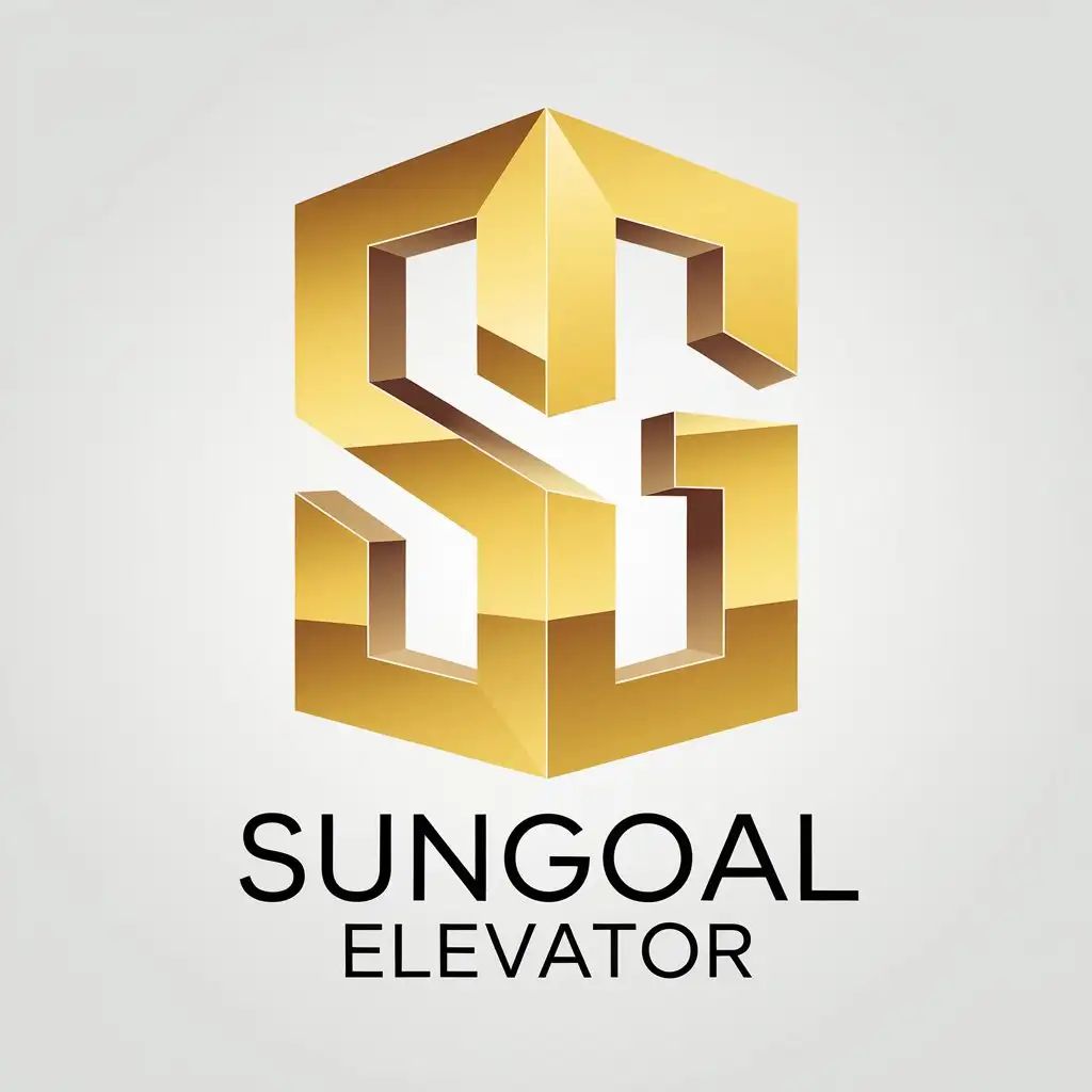 LOGO Design for Sungoal Elevator Gold 3D Elevator Door with S and G Letter Combination