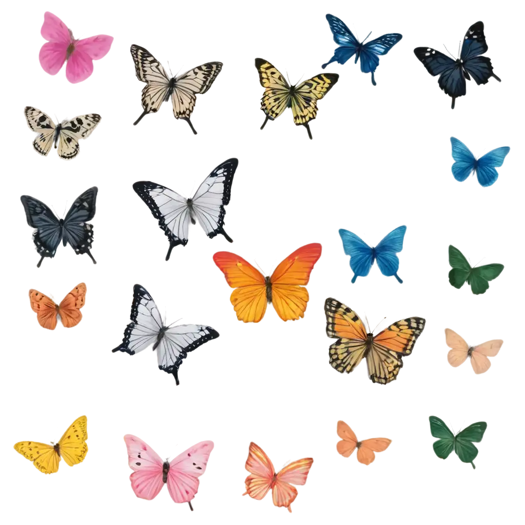 Colorful-Flowers-and-Butterflies-PNG-Image-Overhead-Shot-of-Natures-Beauty