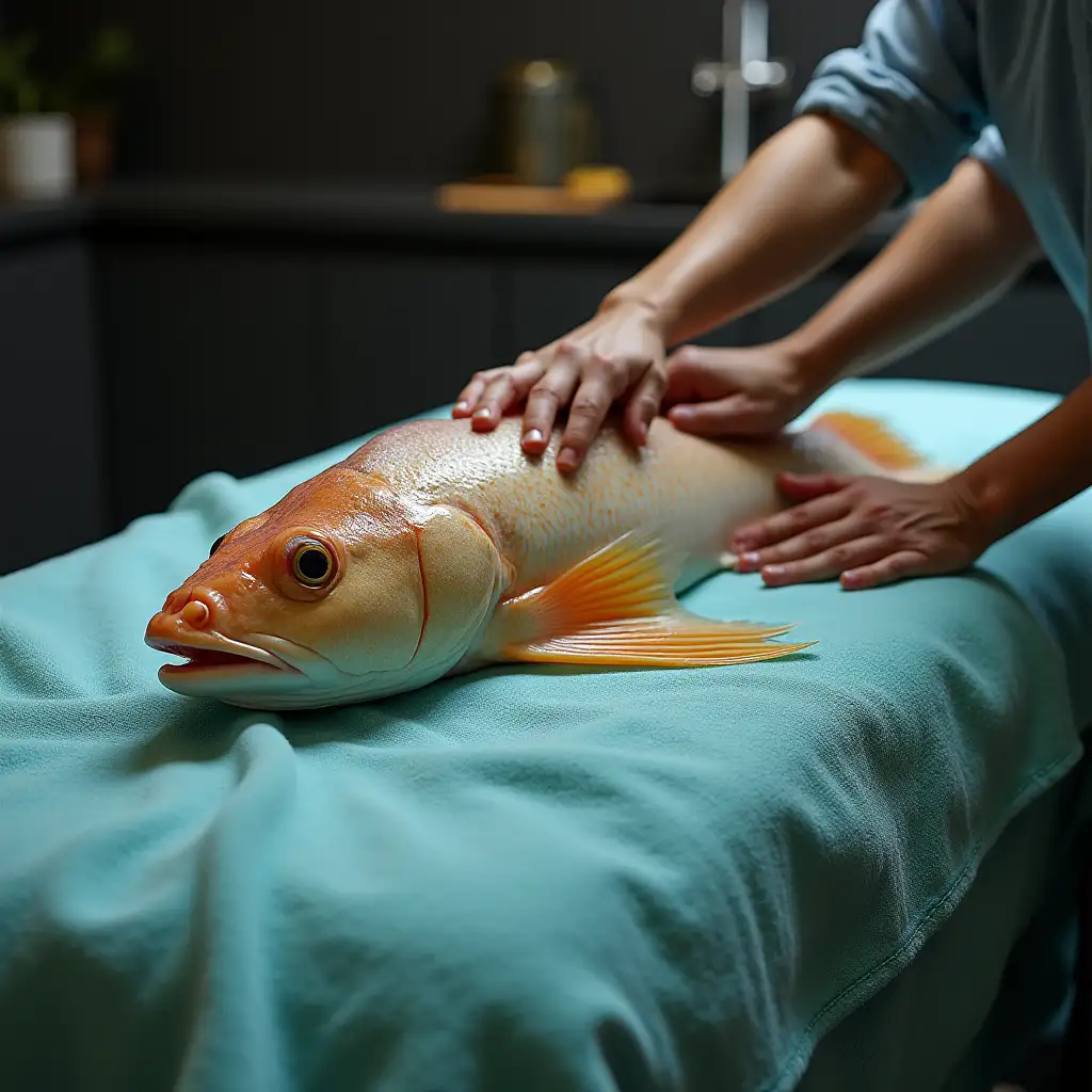 Masseuse-Providing-Relaxing-Fish-Massage-Therapy