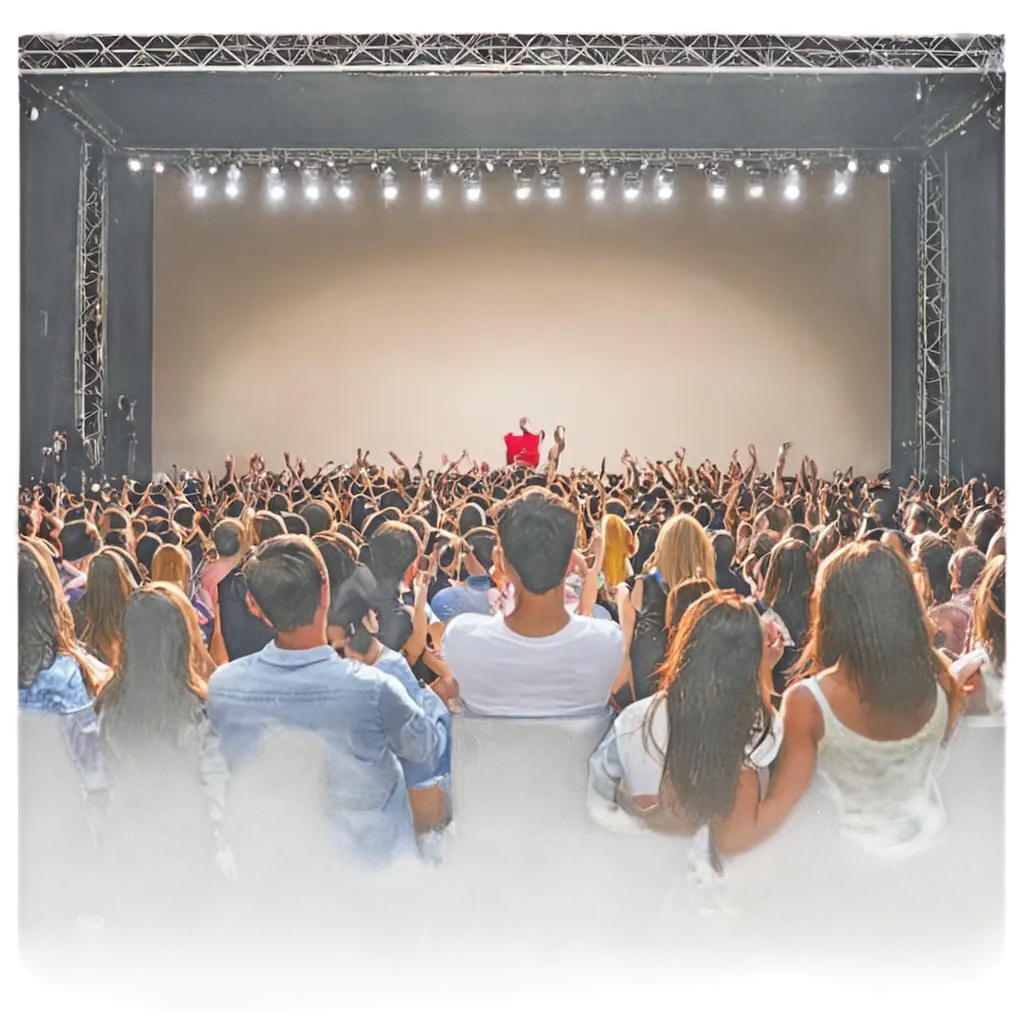 Group of audience watching the stage and picture is from backside