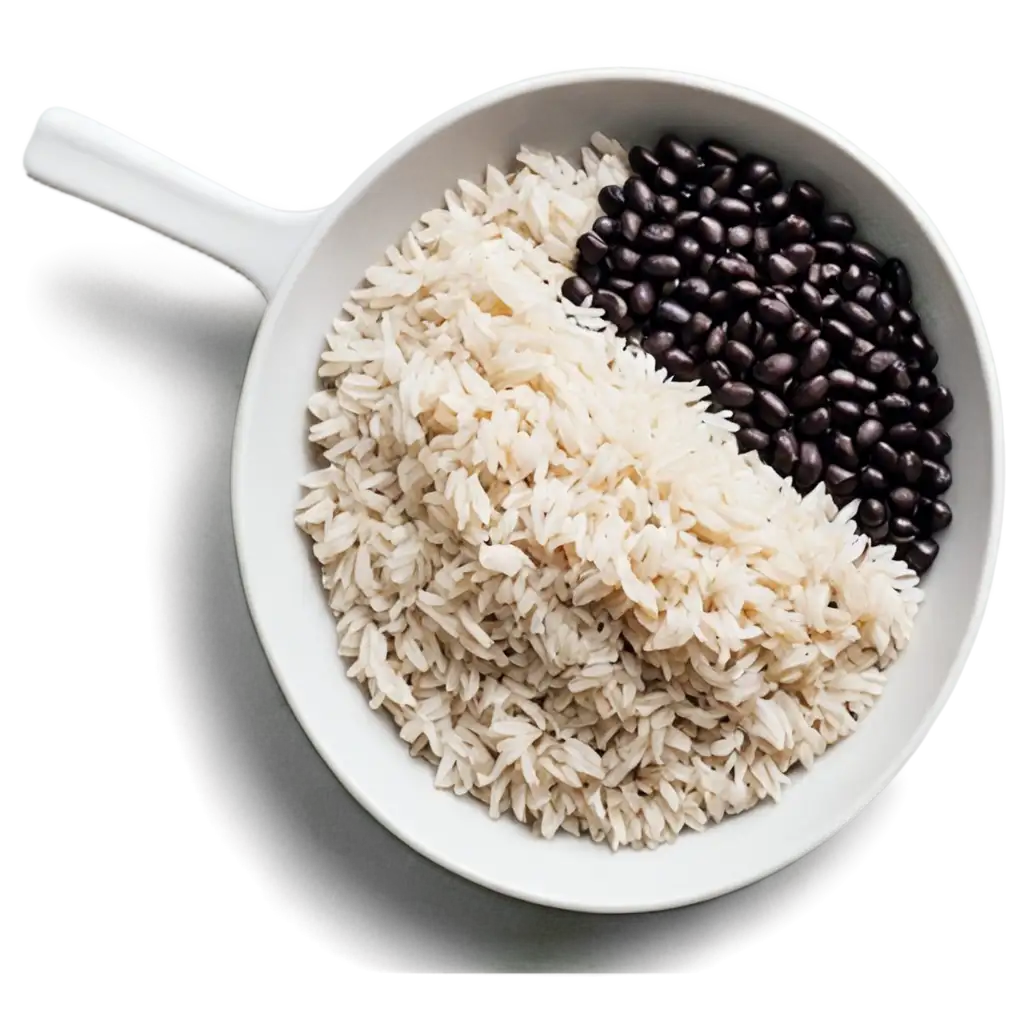 HighQuality-PNG-Image-of-a-White-Plate-of-Rice-and-Black-Beans