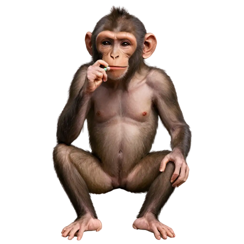 PNG-Image-of-a-Monkey-Smoking-a-Joint-Artistic-and-Humorous-Visual-Representation