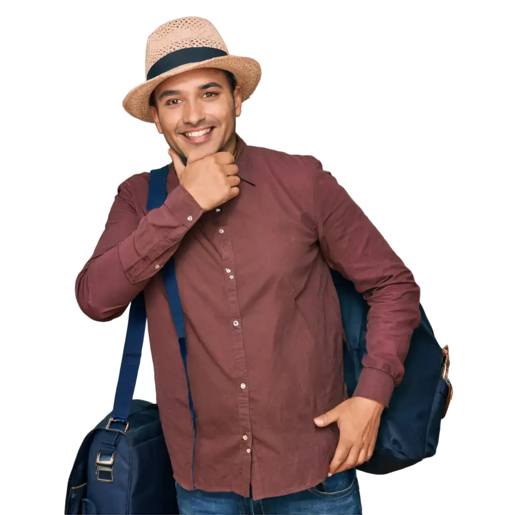 PNG-Image-of-Smiling-Traveler-with-Casual-Clothes-and-Bag