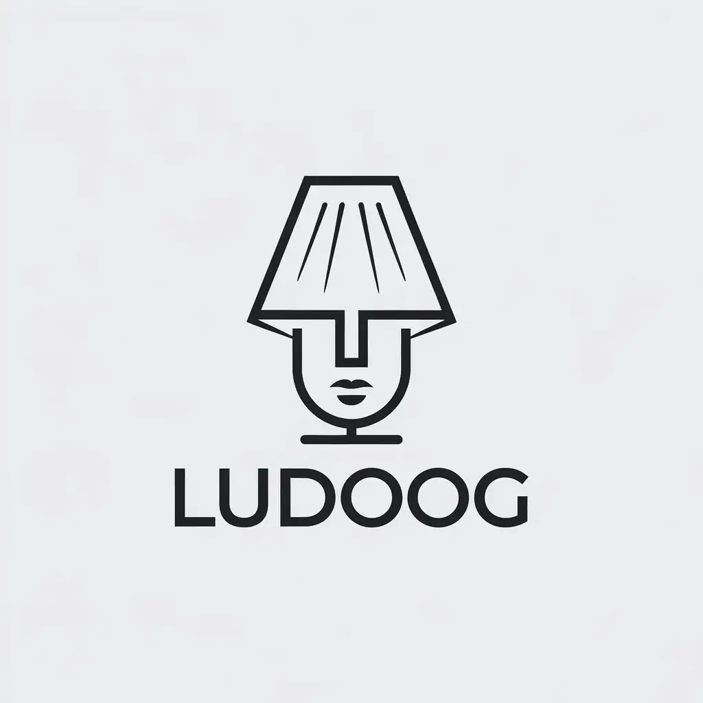 LOGO-Design-for-LudooG-Minimalistic-Lamp-Decor-with-Creative-Portrait-for-Lighting-Fixtures-Industry