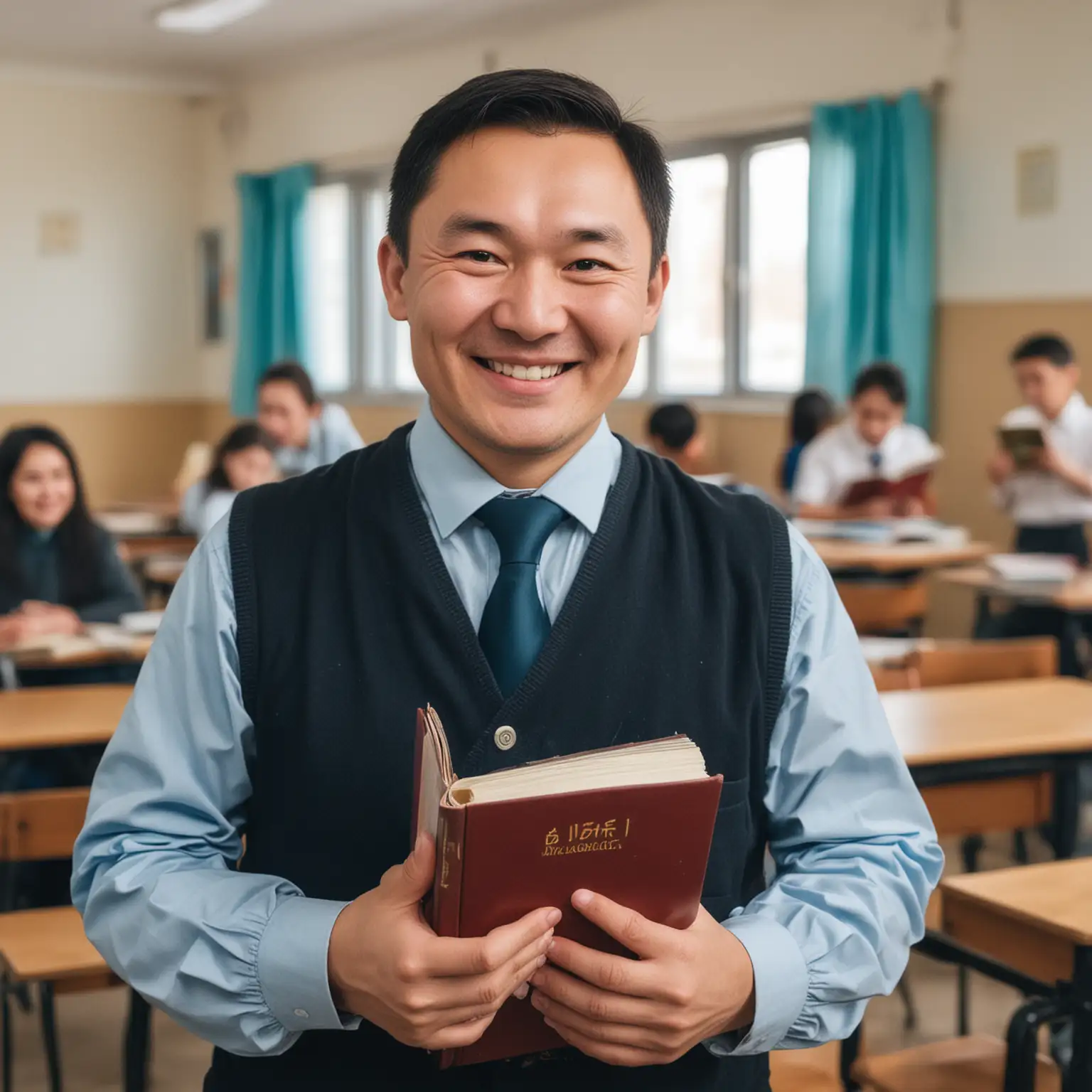 Smiling-Kazakh-Teacher-Holding-Books-in-School-Classroom