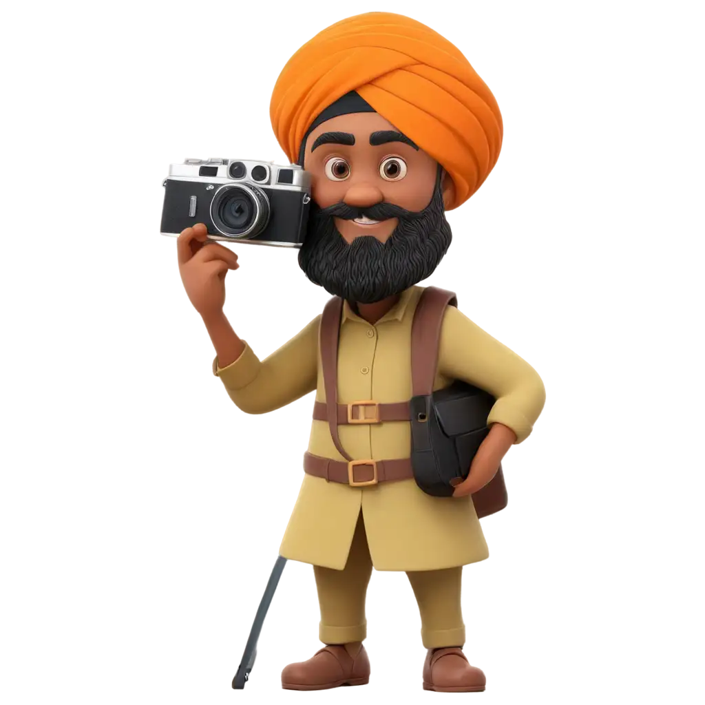 Cartoon-Turban-Person-with-Camera-HighQuality-PNG-Image-for-Creative-Projects