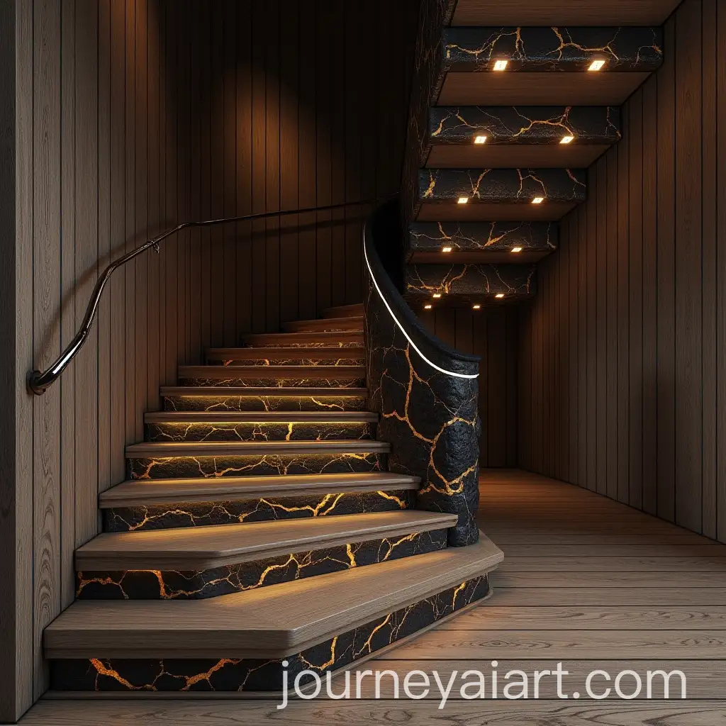 Luxurious-Staircase-with-Walnut-Wood-and-Gold-Veins