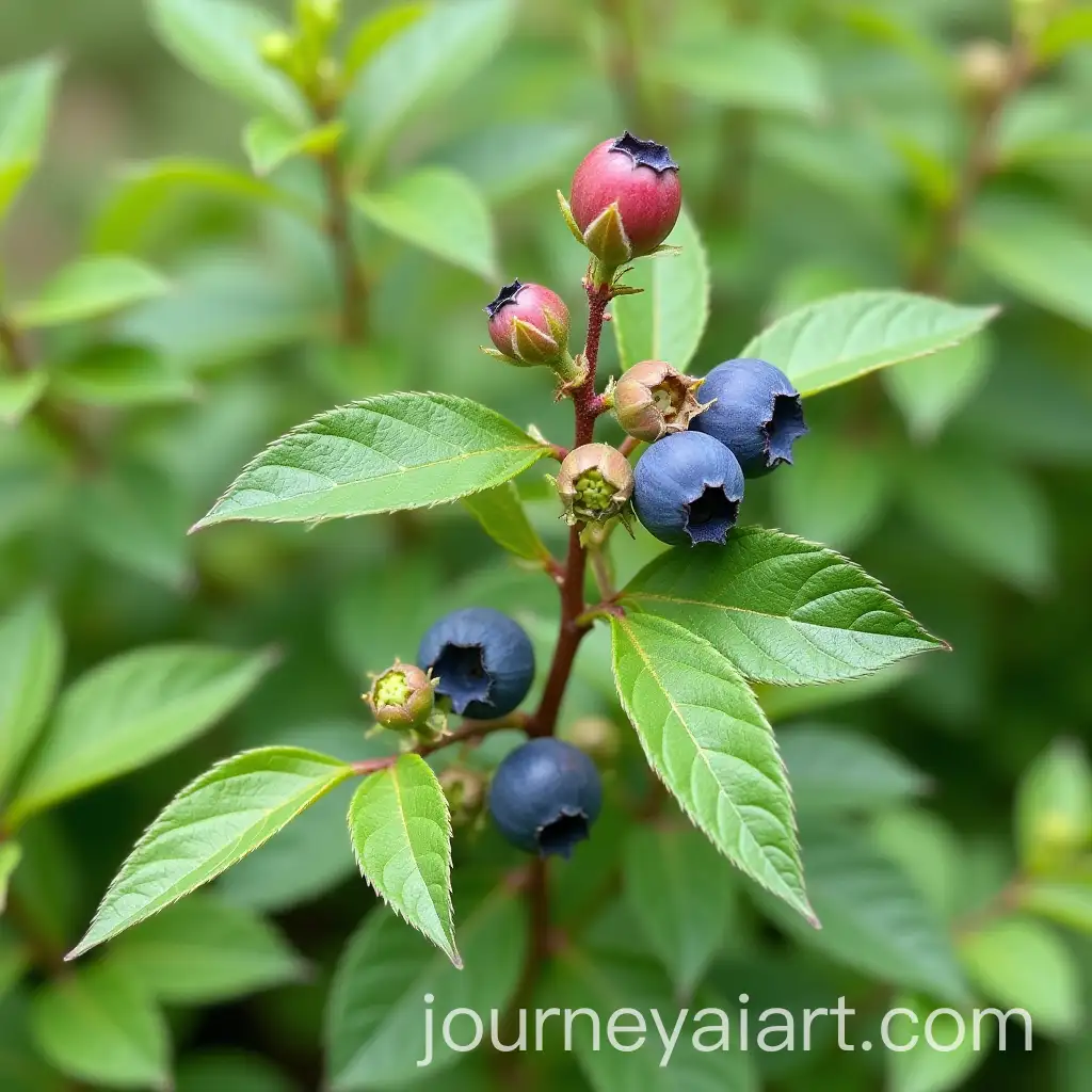 Blueberry-Plant-with-Main-Stem-Branches-and-Green-Leaves