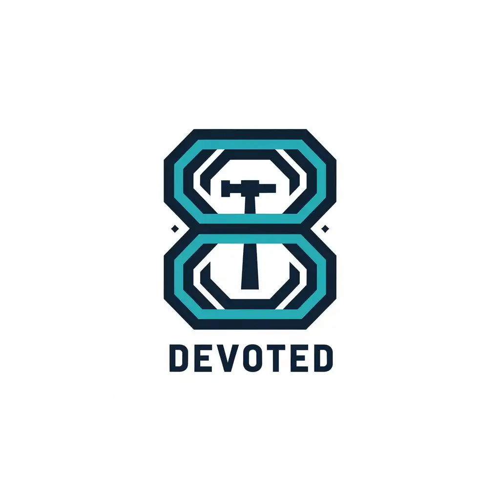 LOGO Design for 8Devoted Blacksmith Hammer Symbol with Modern and Minimalistic Style