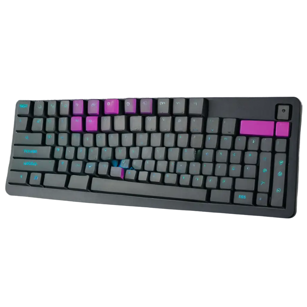 Mechanical-Keyboard-with-Colourful-Keys-PNG-Image-for-Creative-Projects