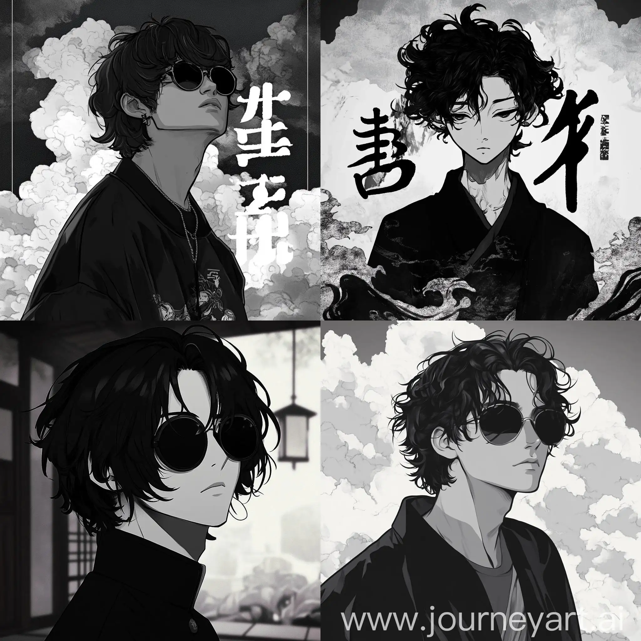 Asmadey-Discord-Banner-with-Toji-Fushiguro-in-Black-and-White