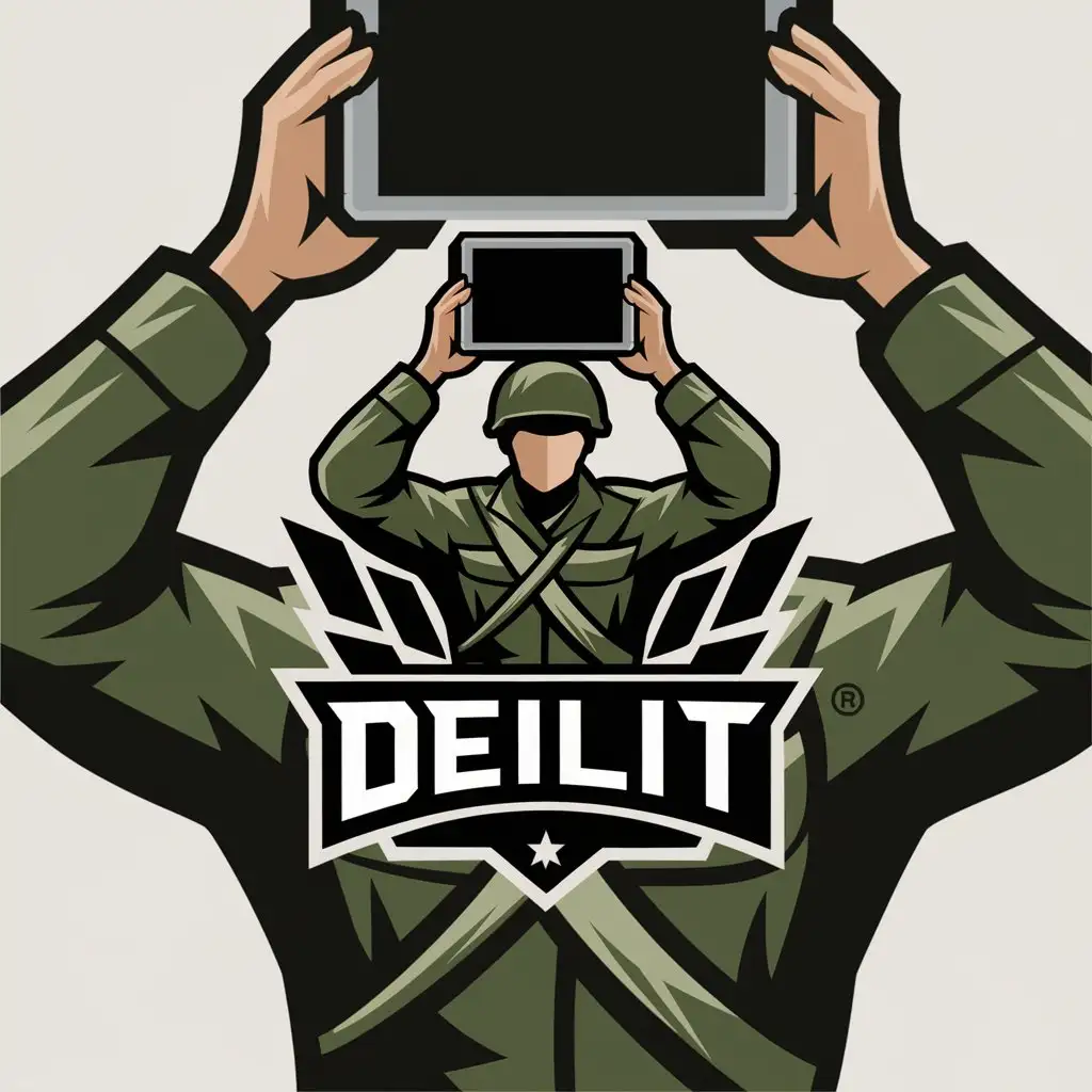 LOGO Design for DEILIT Military Soldier Tablet Symbol on Clear Background