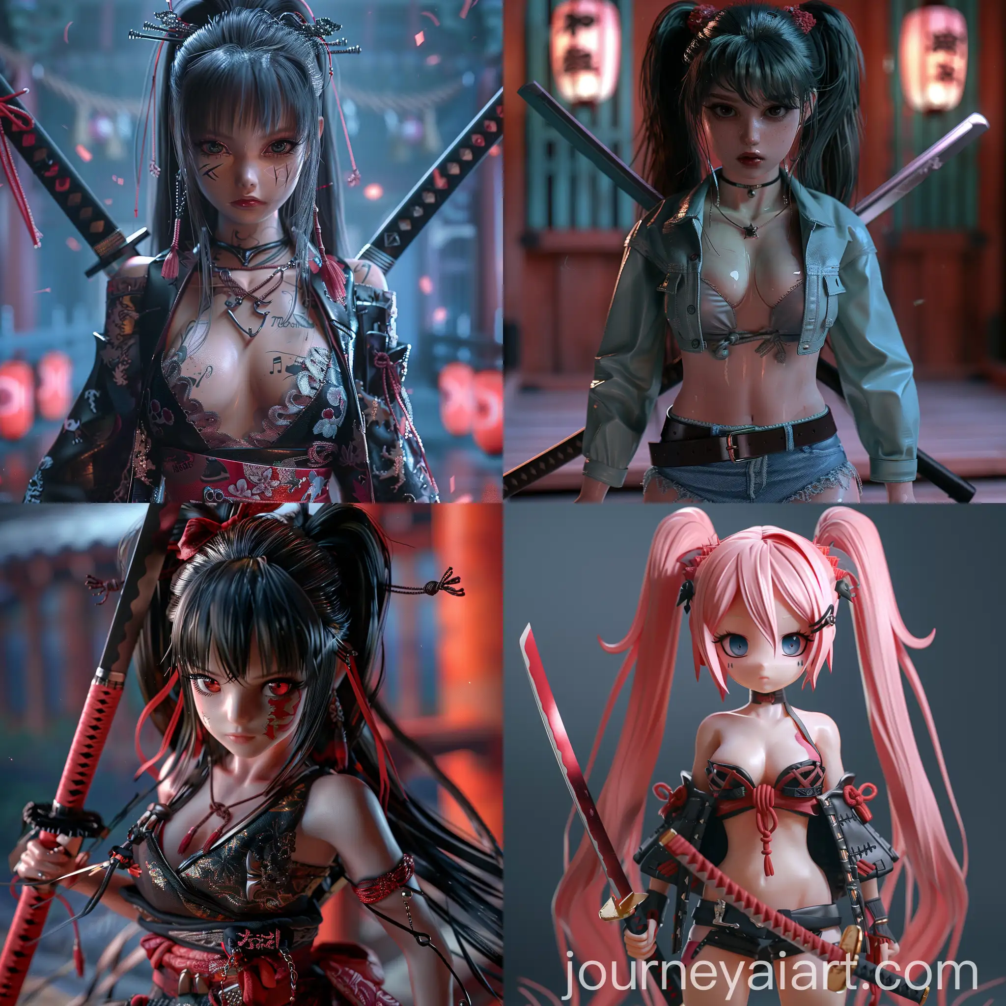 Flirty-Anime-Girl-Doll-with-Dual-Katanas-in-Horror-Scene